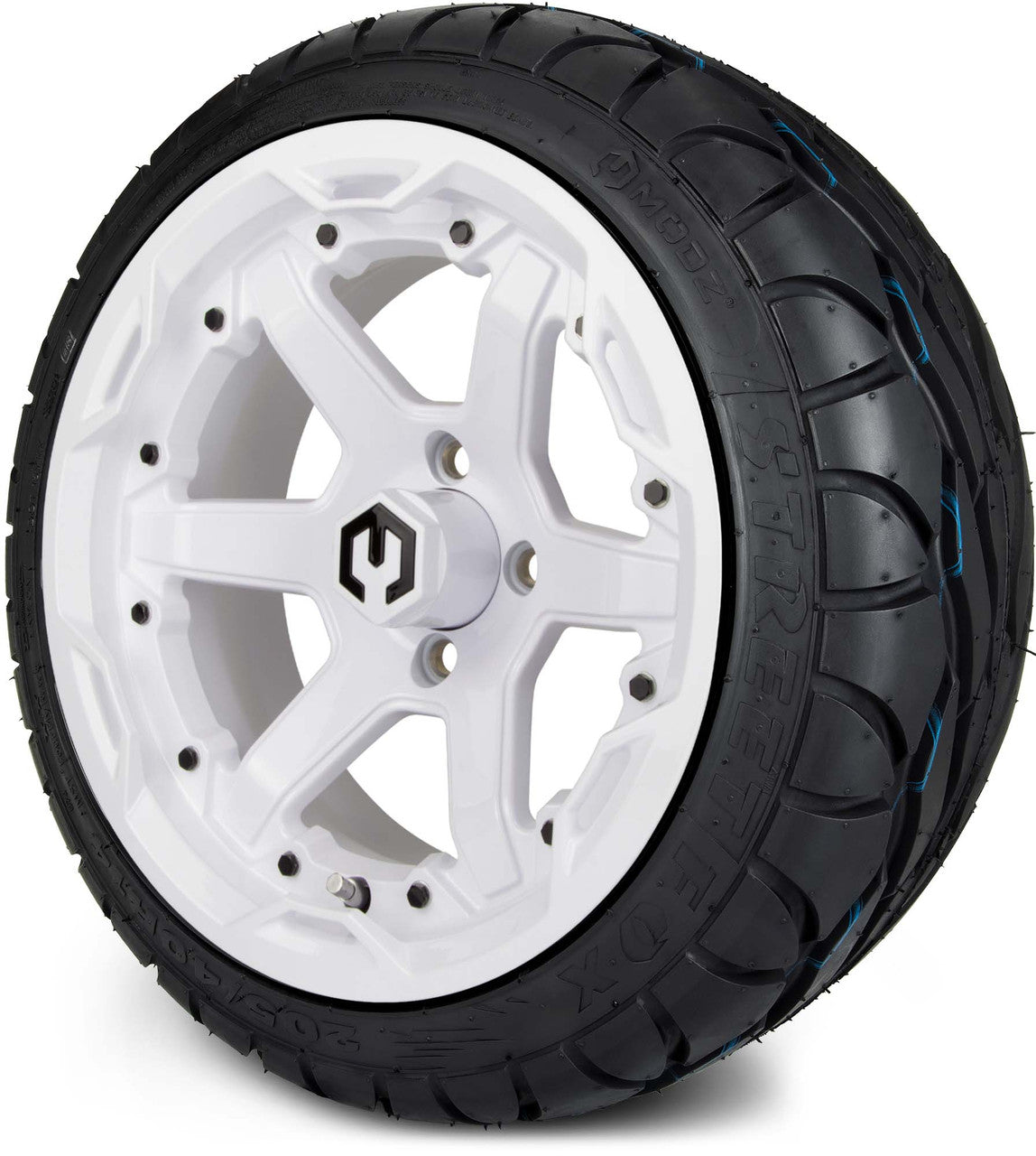 14" MODZ Gladiator Glossy White - Tire and Wheel Combo