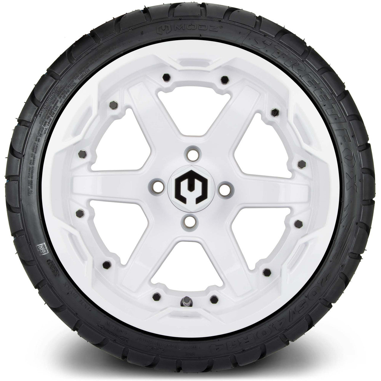 14" MODZ Gladiator Glossy White - Tire and Wheel Combo