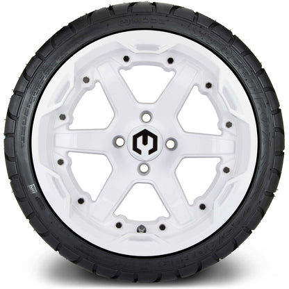 14" MODZ Gladiator Glossy White - Tire and Wheel Combo
