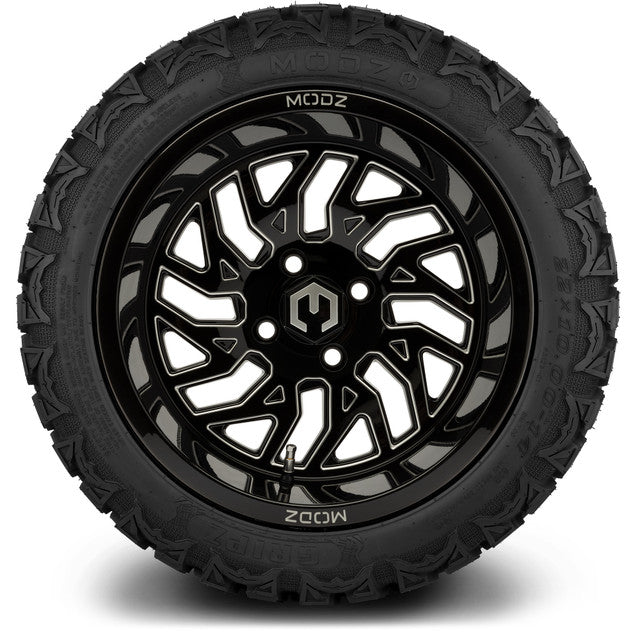 14" MODZ Carnage Glossy Black - Tire and Wheel Combo
