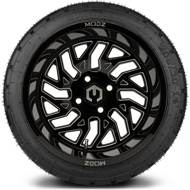 14" MODZ Carnage Glossy Black - Tire and Wheel Combo