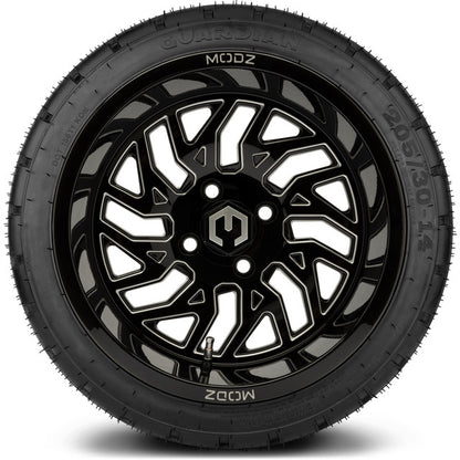 14" MODZ Carnage Glossy Black - Tire and Wheel Combo