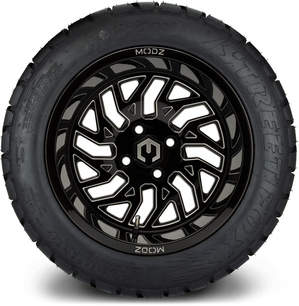 14" MODZ Carnage Glossy Black - Tire and Wheel Combo