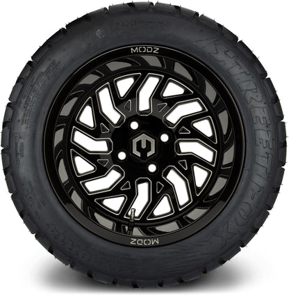 14" MODZ Carnage Glossy Black - Tire and Wheel Combo