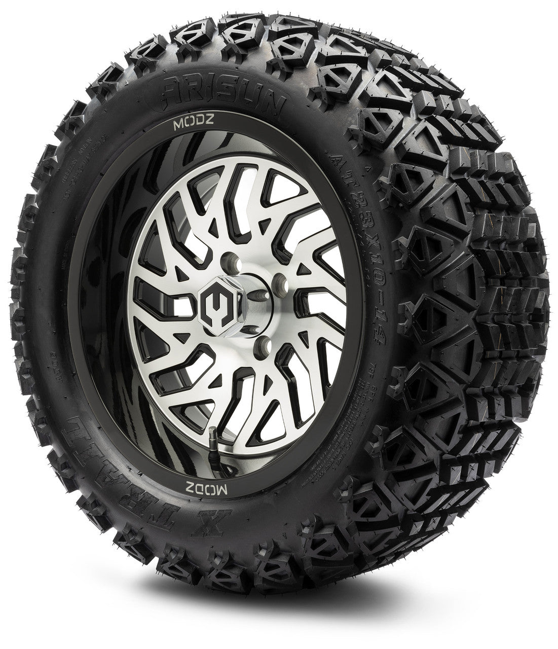 14" MODZ Carnage Machined Black - Tire and Wheel Combo