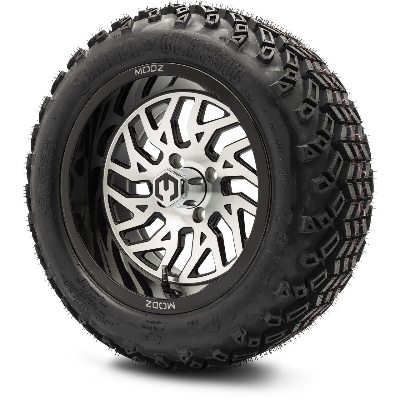 14" MODZ Carnage Machined Black - Tire and Wheel Combo