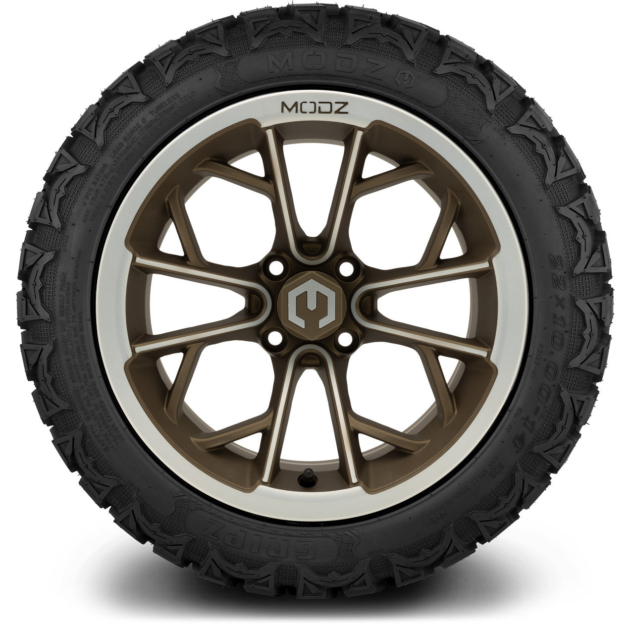 14" MODZ Havoc Machined Bronze - Tire and Wheel Combo