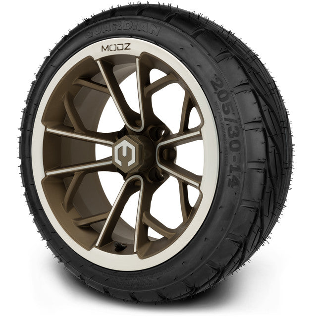14" MODZ Havoc Machined Bronze - Tire and Wheel Combo