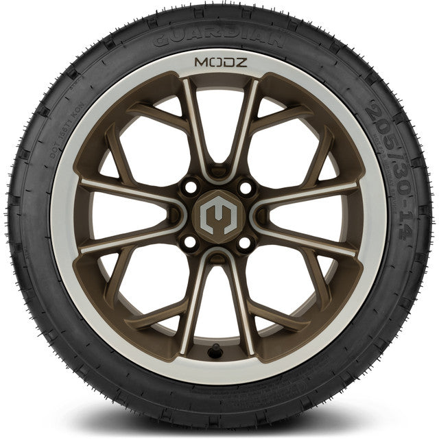 14" MODZ Havoc Machined Bronze - Tire and Wheel Combo