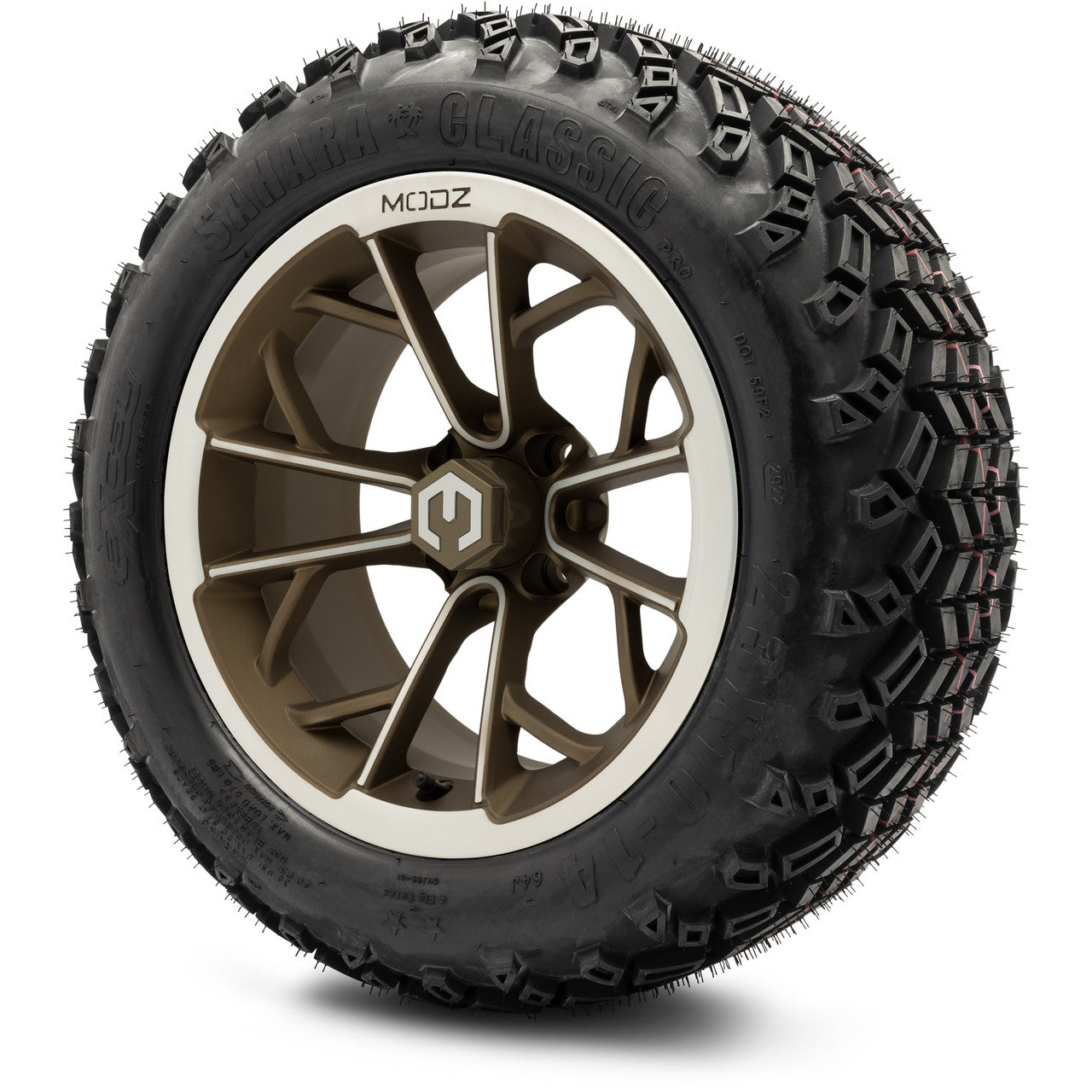 14" MODZ Havoc Machined Bronze - Tire and Wheel Combo
