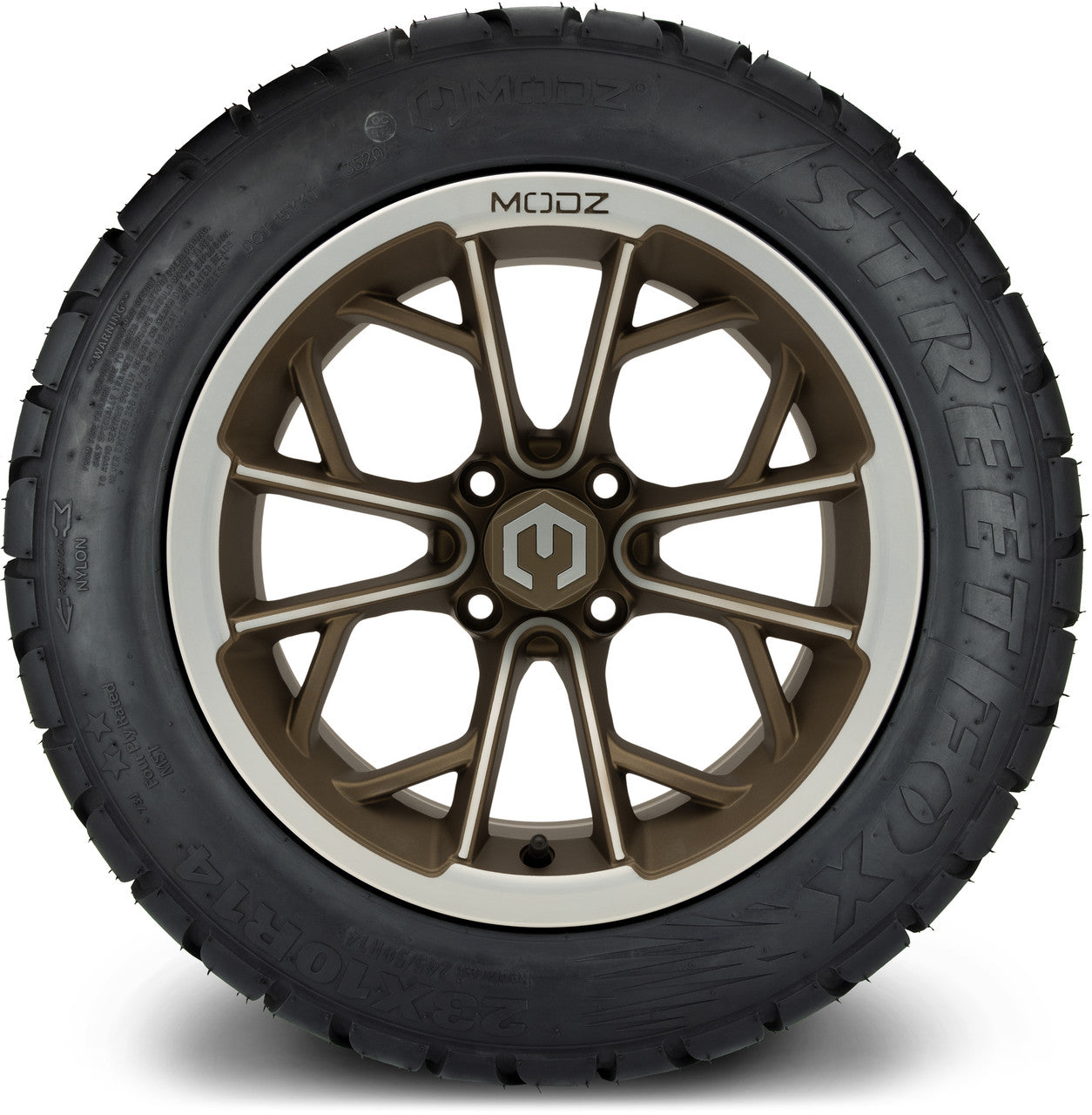 14" MODZ Havoc Machined Bronze - Tire and Wheel Combo