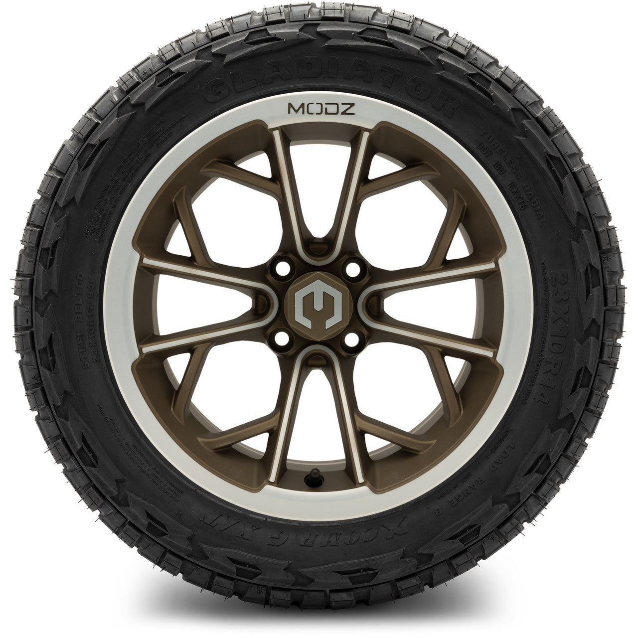 14" MODZ Havoc Machined Bronze - Tire and Wheel Combo