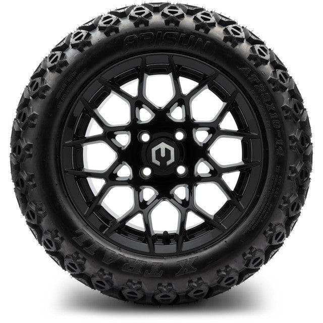 14" MODZ Blitz Glossy Black - Tire and Wheel Combo