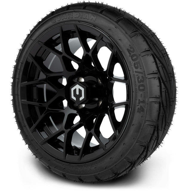 14" MODZ Blitz Glossy Black - Tire and Wheel Combo
