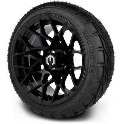 14" MODZ Blitz Glossy Black - Tire and Wheel Combo