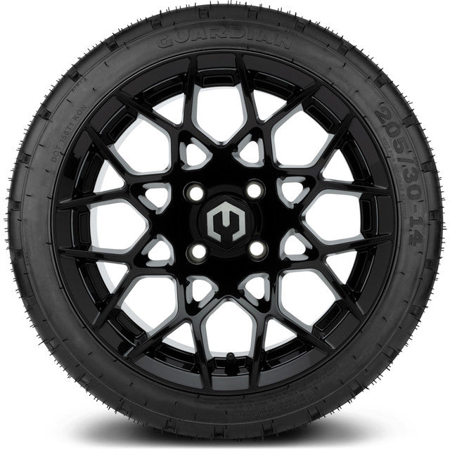 14" MODZ Blitz Glossy Black - Tire and Wheel Combo