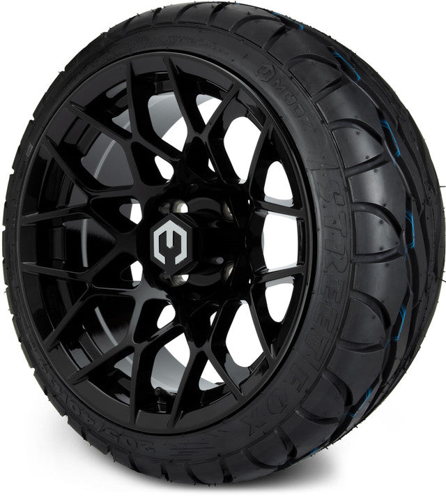 14" MODZ Blitz Glossy Black - Tire and Wheel Combo