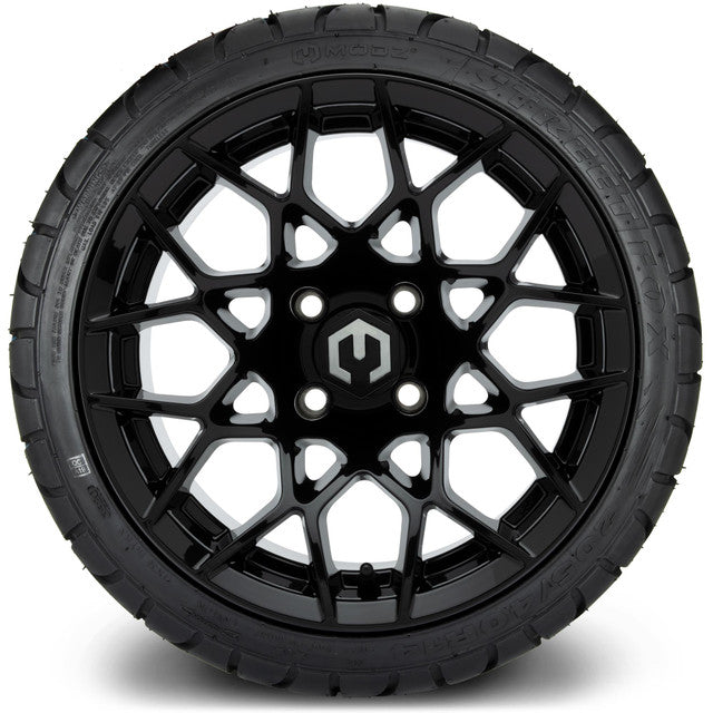 14" MODZ Blitz Glossy Black - Tire and Wheel Combo