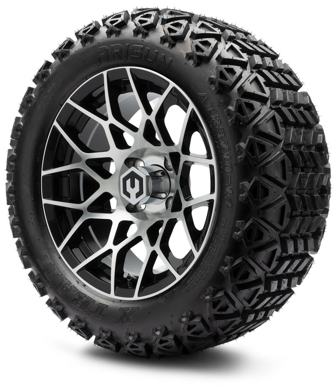 14" MODZ Blitz Machined Black - Tire and Wheel Combo