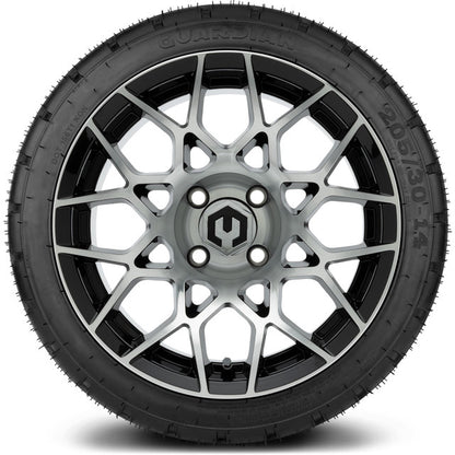 14" MODZ Blitz Machined Black - Tire and Wheel Combo