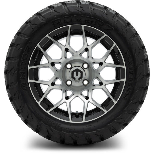 14" MODZ Blitz Machined Black - Tire and Wheel Combo