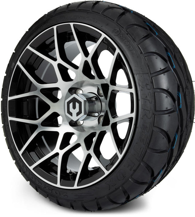 14" MODZ Blitz Machined Black - Tire and Wheel Combo
