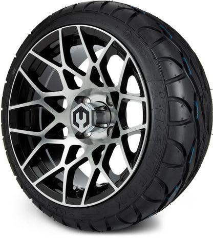 14" MODZ Blitz Machined Black - Tire and Wheel Combo