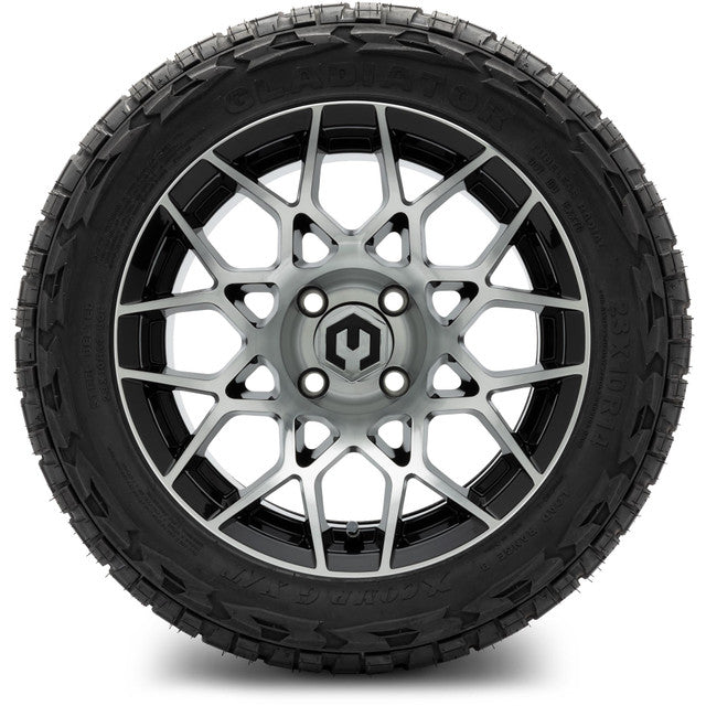 14" MODZ Blitz Machined Black - Tire and Wheel Combo