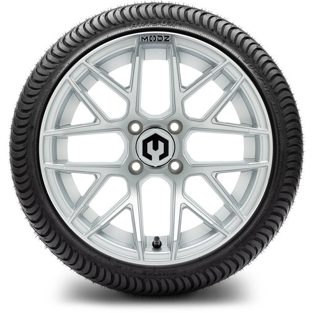 14" MODZ Matrix Matte Silver - Tire and Wheel Combo