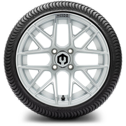 14" MODZ Matrix Matte Silver - Tire and Wheel Combo