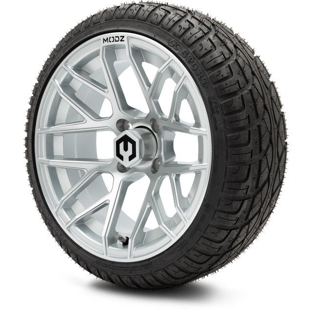 14" MODZ Matrix Matte Silver - Tire and Wheel Combo