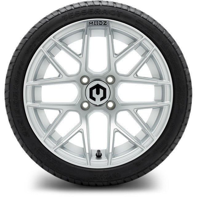 14" MODZ Matrix Matte Silver - Tire and Wheel Combo