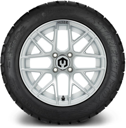 14" MODZ Matrix Matte Silver - Tire and Wheel Combo