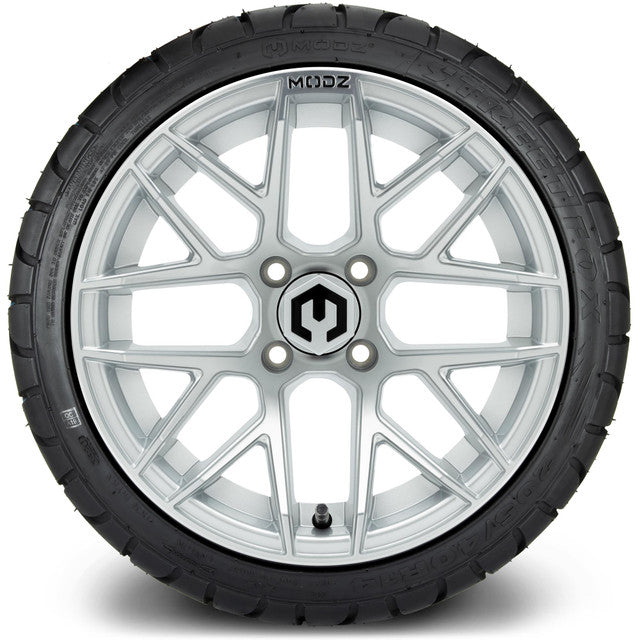 14" MODZ Matrix Matte Silver - Tire and Wheel Combo
