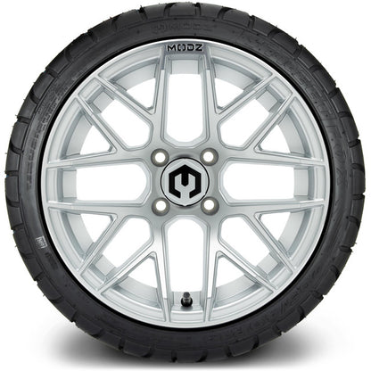 14" MODZ Matrix Matte Silver - Tire and Wheel Combo