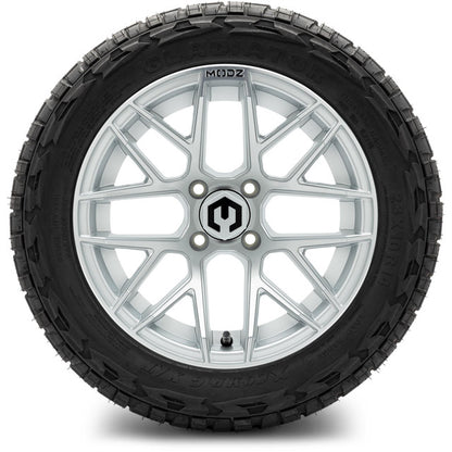 14" MODZ Matrix Matte Silver - Tire and Wheel Combo