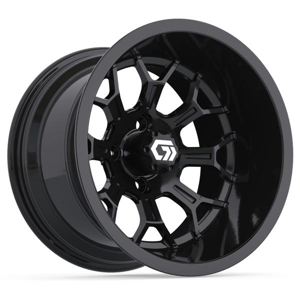 GTW® Assault 14” Ultra-Wide Gloss Black Golf Cart Wheel
