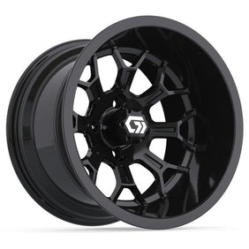 GTW® Assault 14” Ultra-Wide Gloss Black Golf Cart Wheel