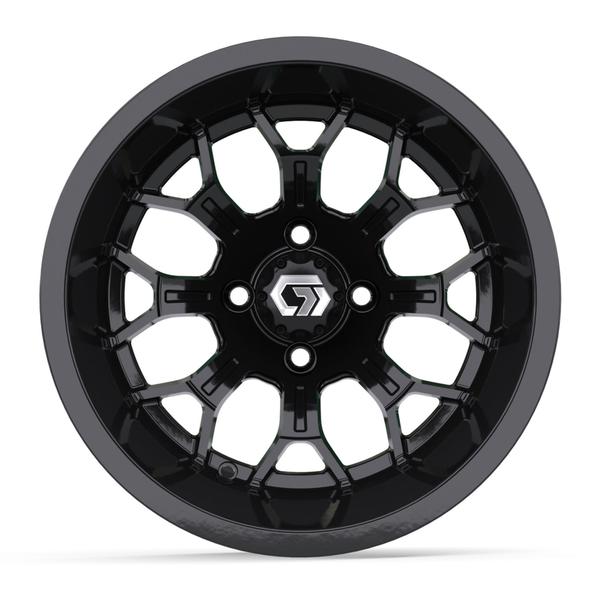 GTW® Assault 14” Ultra-Wide Gloss Black Golf Cart Wheel