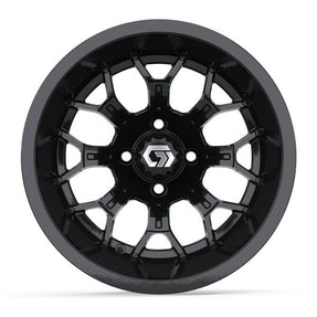 GTW® Assault 14” Ultra-Wide Gloss Black Golf Cart Wheel