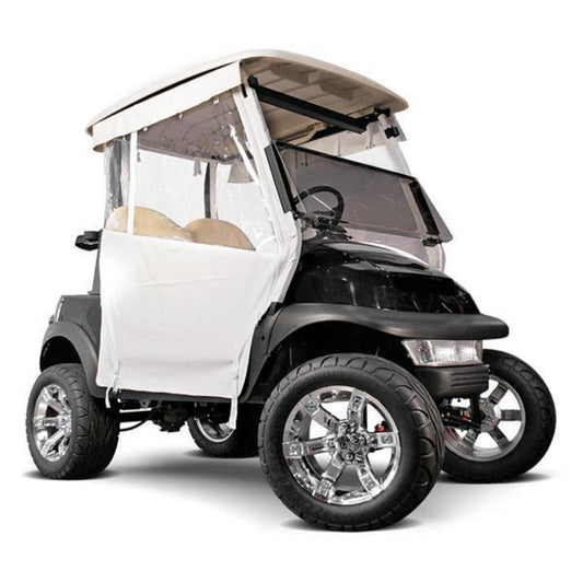 Club Car Precedent White 3-Sided Track-Style Enclosure w/Full Back & Hooks (Years 2004-Up)