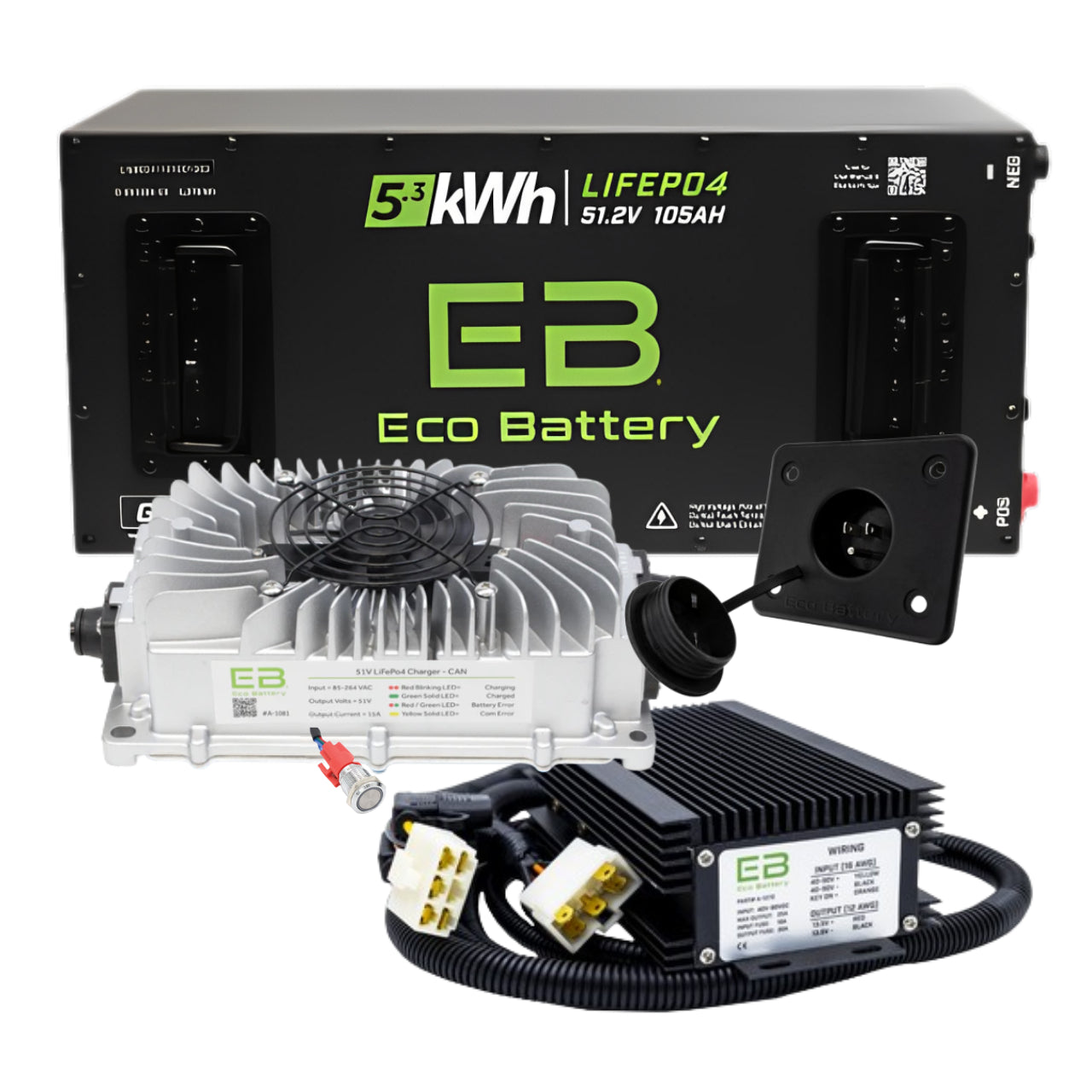 Eco Battery 48v 105ah Skinny GEN3 Lithium Battery Bundle