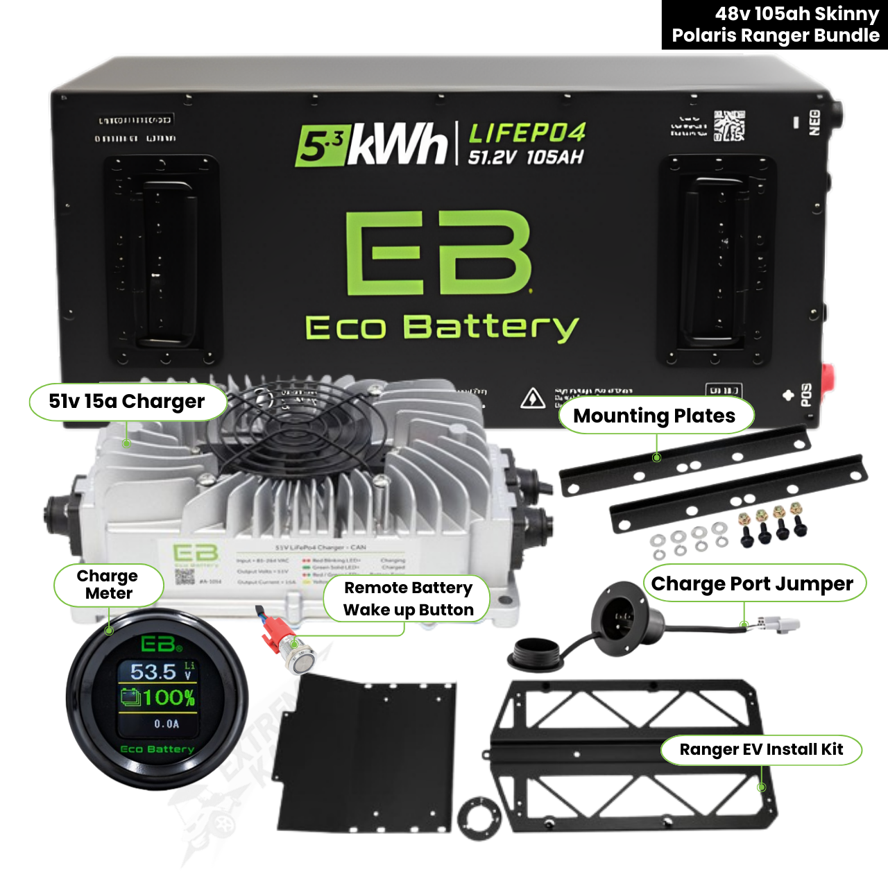 Polaris Ranger Eco Battery GEN3 Bundles - Choose your Setup & Battery
