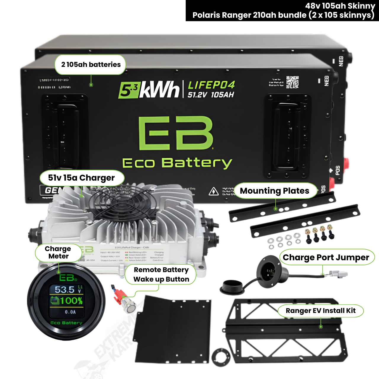 Polaris Ranger Eco Battery GEN3 Bundles - Choose your Setup & Battery