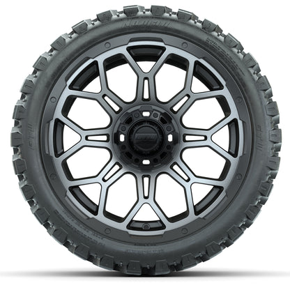 Set of (4) 15″ GTW Bravo Matte Gray Wheels with 23x10-R15 Nomad All-Terrain Tires