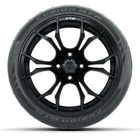 Set of (4) 15" GTW Spyder Matte Black Wheels with 215/40-R15 Fusion GTR Street Tires