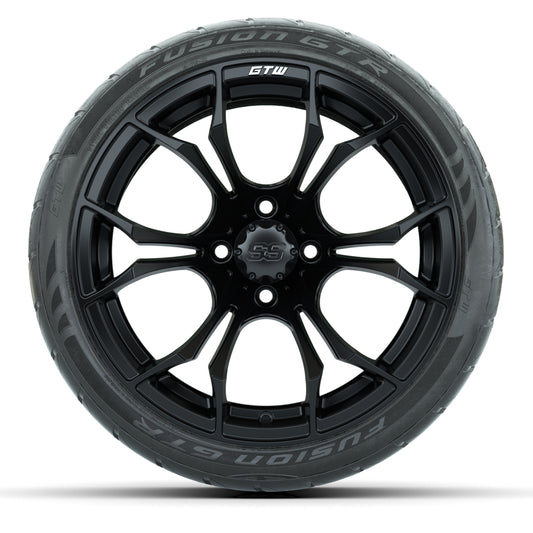 Set of (4) 15″ GTW Spyder Matte Black Wheels with 215/40-R15 Fusion GTR Street Tires