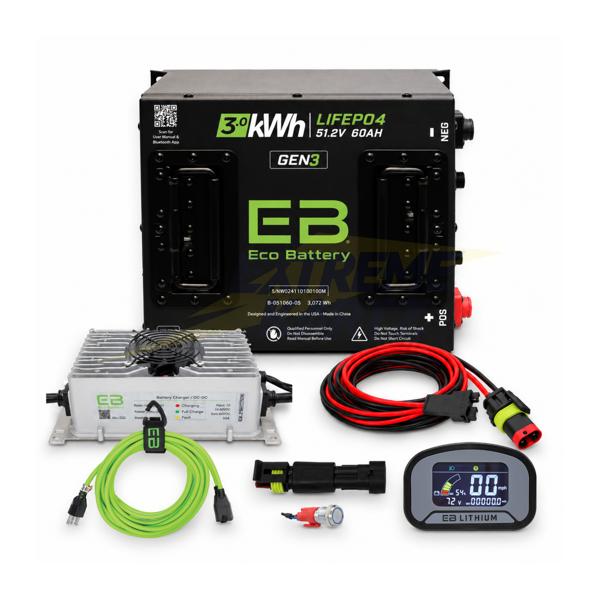 Eco Battery 48V 60Ah Lithium Bundle Kit