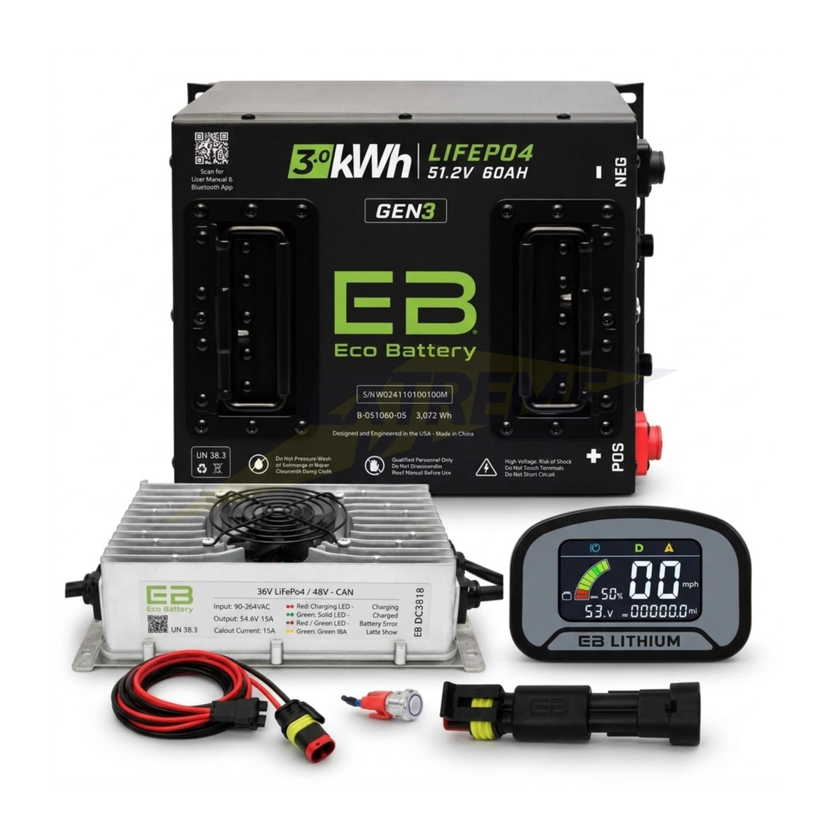 Eco Battery 48V 60Ah Lithium Bundle Kit