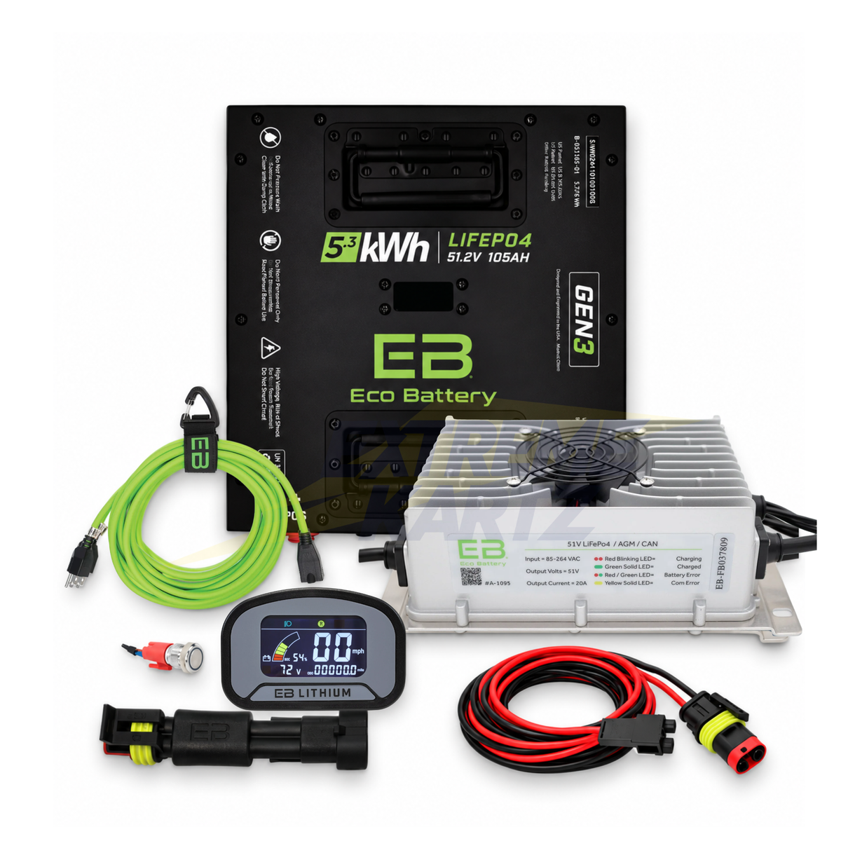 Eco Battery 48V 105Ah Thru-Hole Bundle - Select your Cart